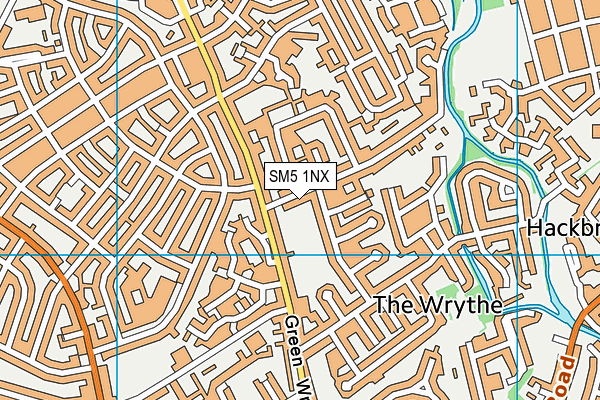 SM5 1NX map - OS VectorMap District (Ordnance Survey)