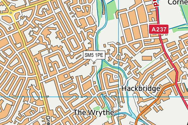 SM5 1PE map - OS VectorMap District (Ordnance Survey)