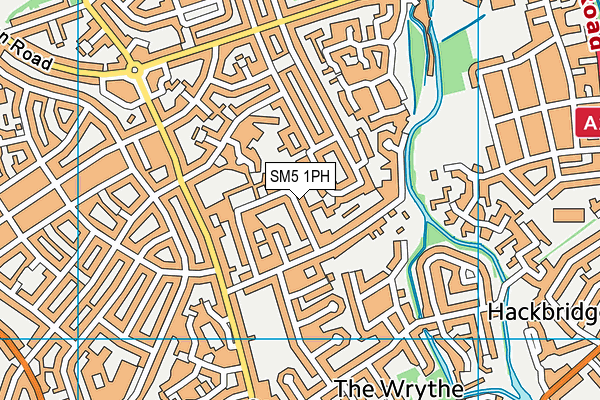 SM5 1PH map - OS VectorMap District (Ordnance Survey)