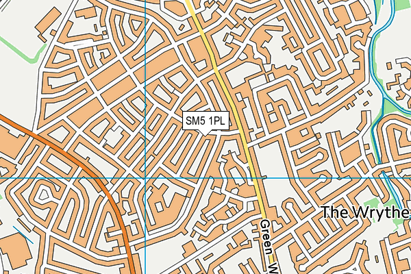 SM5 1PL map - OS VectorMap District (Ordnance Survey)