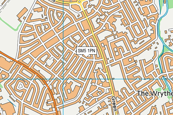 SM5 1PN map - OS VectorMap District (Ordnance Survey)