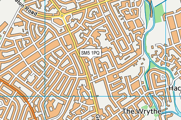 SM5 1PQ map - OS VectorMap District (Ordnance Survey)