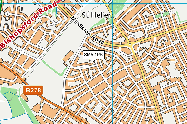 SM5 1PS map - OS VectorMap District (Ordnance Survey)