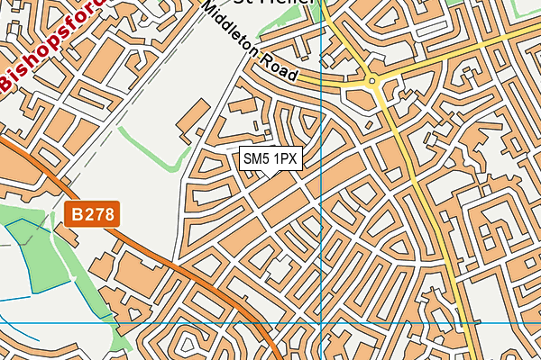 SM5 1PX map - OS VectorMap District (Ordnance Survey)