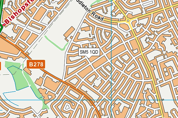 SM5 1QD map - OS VectorMap District (Ordnance Survey)