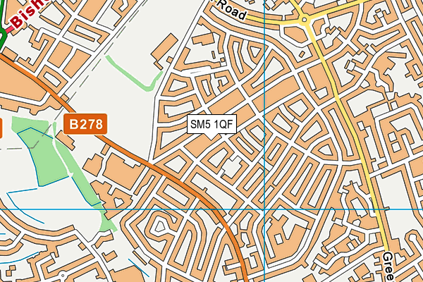 SM5 1QF map - OS VectorMap District (Ordnance Survey)