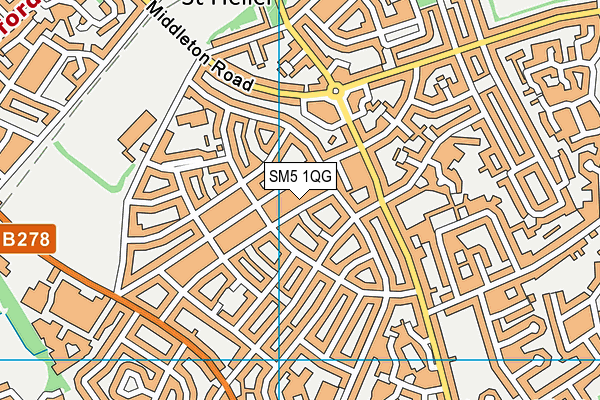 SM5 1QG map - OS VectorMap District (Ordnance Survey)