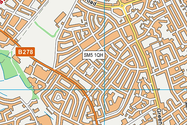 SM5 1QH map - OS VectorMap District (Ordnance Survey)