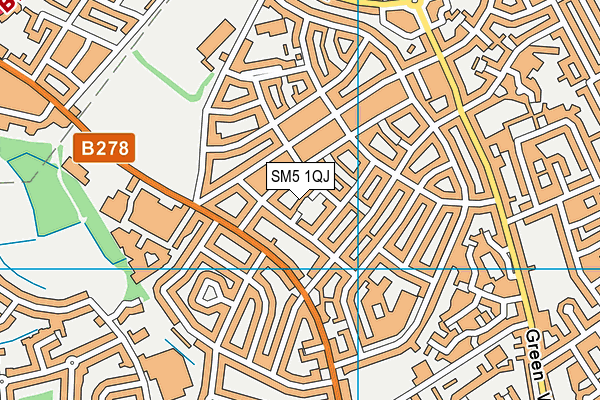 SM5 1QJ map - OS VectorMap District (Ordnance Survey)