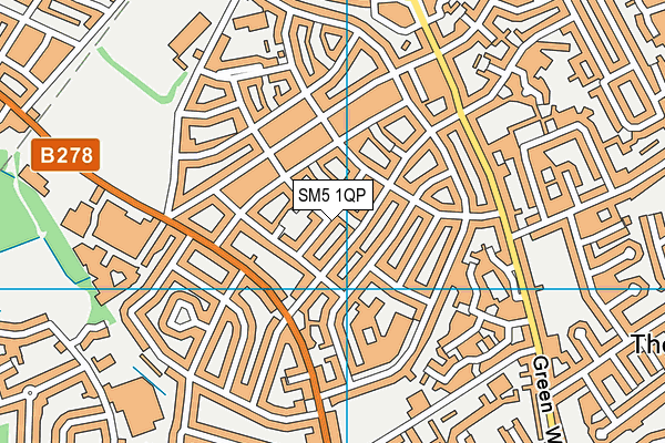 SM5 1QP map - OS VectorMap District (Ordnance Survey)