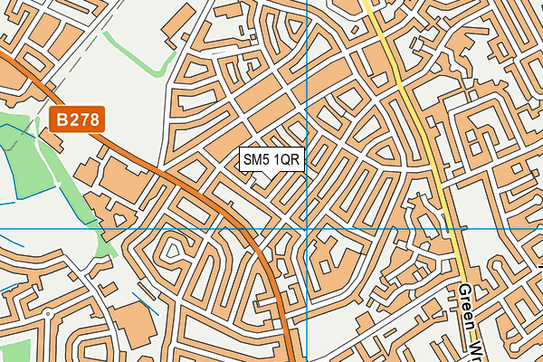 SM5 1QR map - OS VectorMap District (Ordnance Survey)
