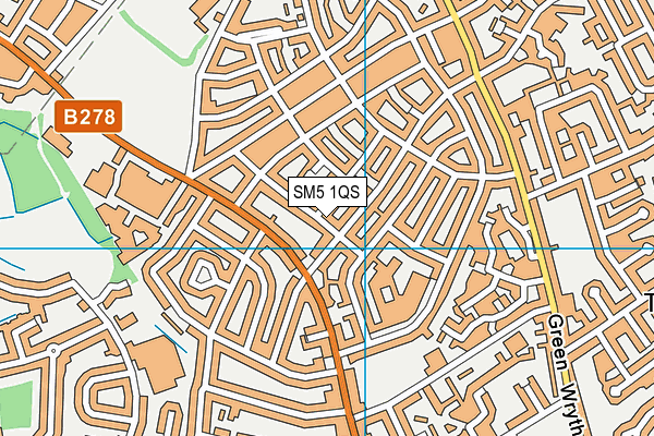 SM5 1QS map - OS VectorMap District (Ordnance Survey)