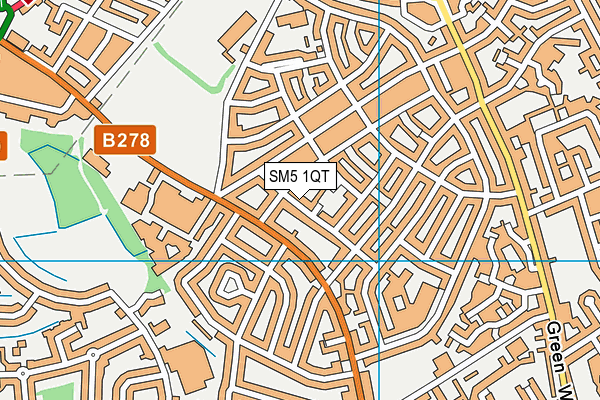 SM5 1QT map - OS VectorMap District (Ordnance Survey)