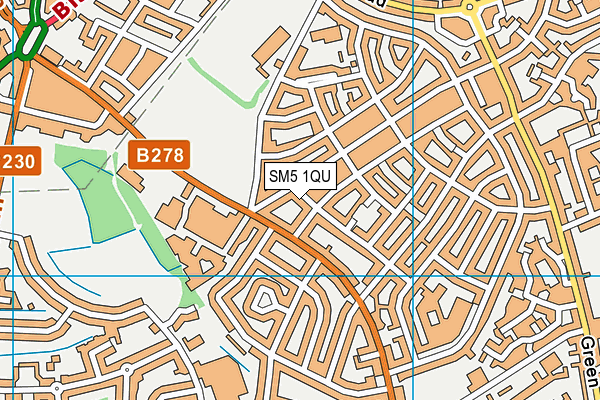 SM5 1QU map - OS VectorMap District (Ordnance Survey)