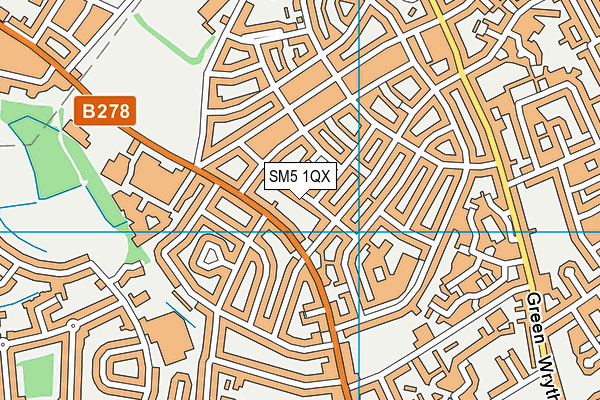 SM5 1QX map - OS VectorMap District (Ordnance Survey)