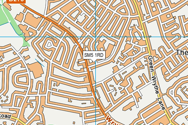 SM5 1RD map - OS VectorMap District (Ordnance Survey)