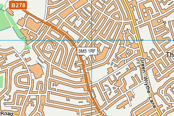 SM5 1RF map - OS VectorMap District (Ordnance Survey)