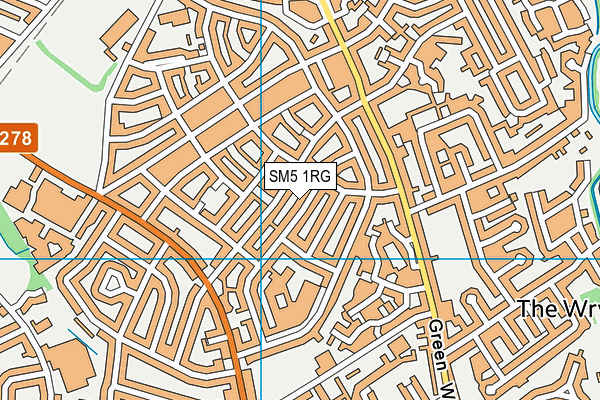SM5 1RG map - OS VectorMap District (Ordnance Survey)