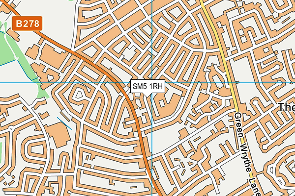 SM5 1RH map - OS VectorMap District (Ordnance Survey)