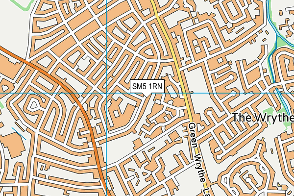 SM5 1RN map - OS VectorMap District (Ordnance Survey)