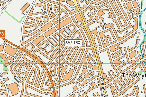 SM5 1RQ map - OS VectorMap District (Ordnance Survey)