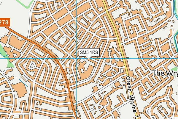 SM5 1RS map - OS VectorMap District (Ordnance Survey)