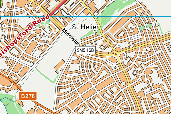 SM5 1SB map - OS VectorMap District (Ordnance Survey)