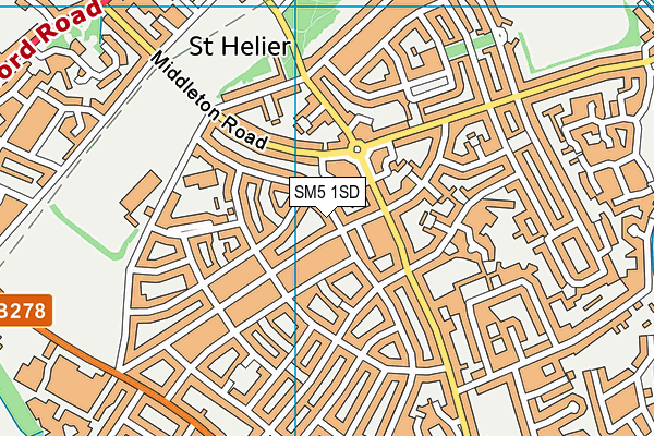 SM5 1SD map - OS VectorMap District (Ordnance Survey)