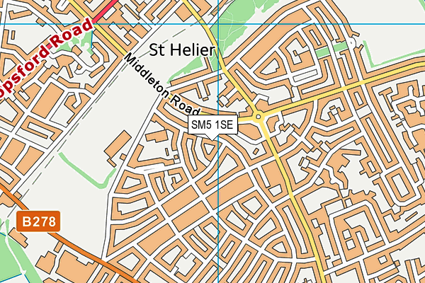 SM5 1SE map - OS VectorMap District (Ordnance Survey)