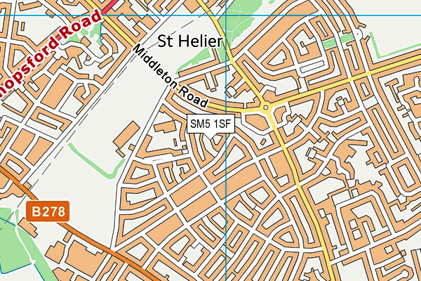 SM5 1SF map - OS VectorMap District (Ordnance Survey)