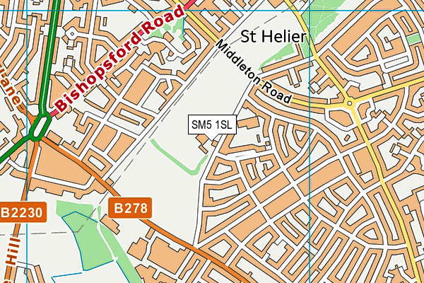 David Weir Leisure Centre map (SM5 1SL) - OS VectorMap District (Ordnance Survey)
