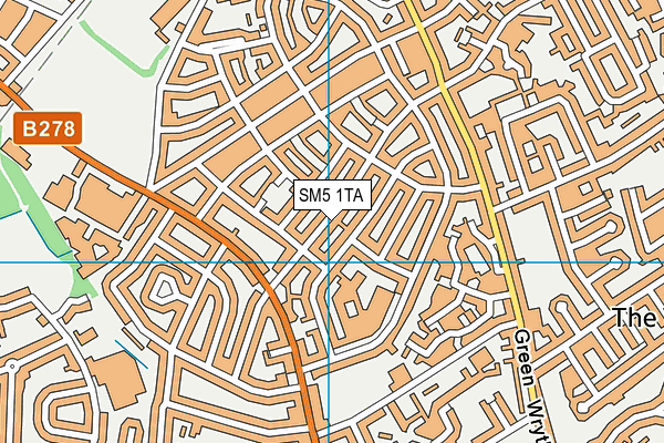 SM5 1TA map - OS VectorMap District (Ordnance Survey)