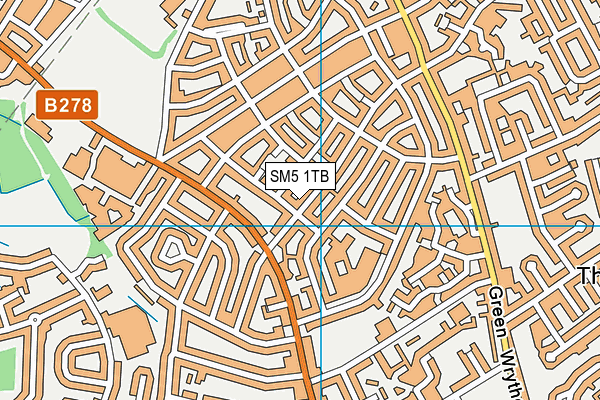 SM5 1TB map - OS VectorMap District (Ordnance Survey)