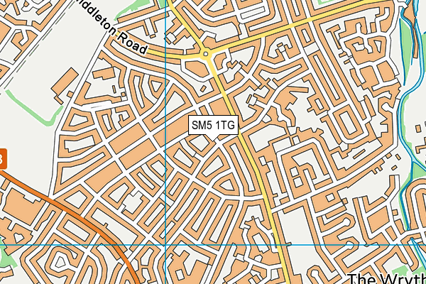 SM5 1TG map - OS VectorMap District (Ordnance Survey)