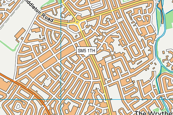 SM5 1TH map - OS VectorMap District (Ordnance Survey)