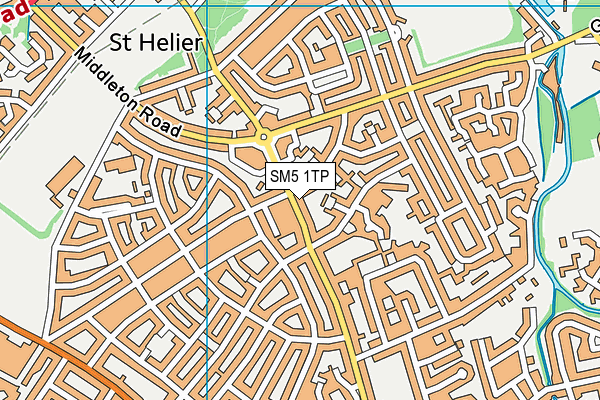 SM5 1TP map - OS VectorMap District (Ordnance Survey)