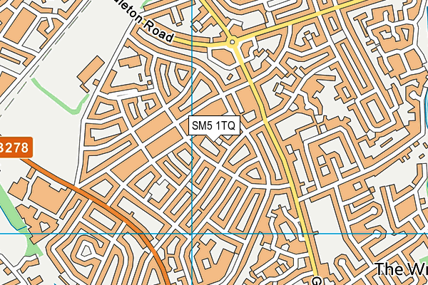 SM5 1TQ map - OS VectorMap District (Ordnance Survey)