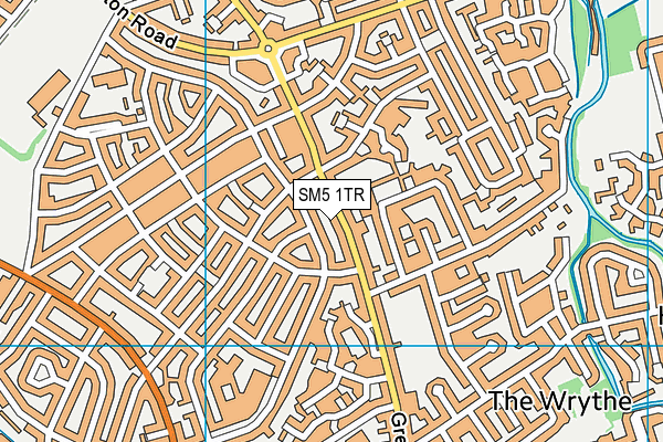SM5 1TR map - OS VectorMap District (Ordnance Survey)
