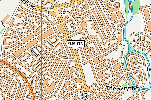 SM5 1TS map - OS VectorMap District (Ordnance Survey)