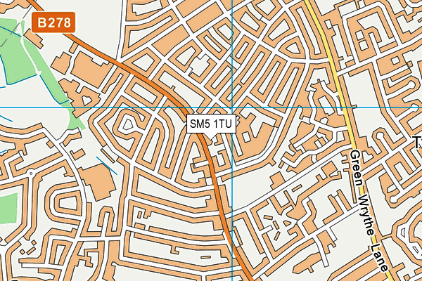 SM5 1TU map - OS VectorMap District (Ordnance Survey)