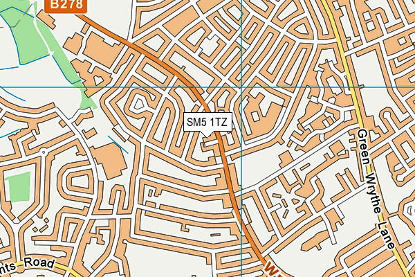 SM5 1TZ map - OS VectorMap District (Ordnance Survey)