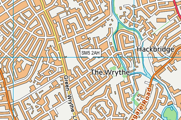 SM5 2AH map - OS VectorMap District (Ordnance Survey)