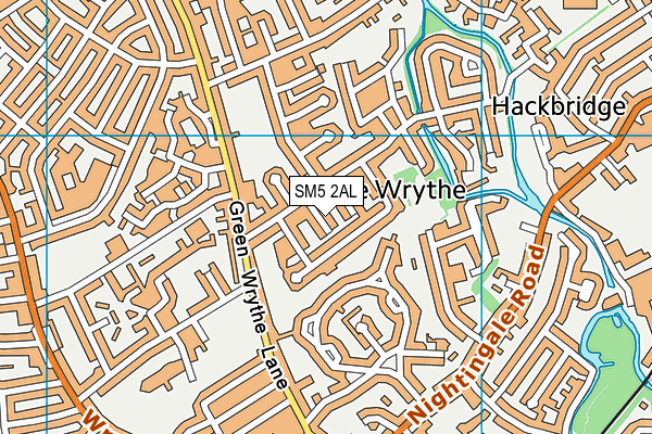 SM5 2AL map - OS VectorMap District (Ordnance Survey)