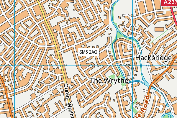 SM5 2AQ map - OS VectorMap District (Ordnance Survey)