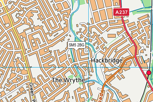 SM5 2BG map - OS VectorMap District (Ordnance Survey)