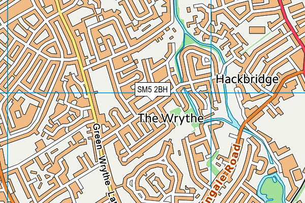 SM5 2BH map - OS VectorMap District (Ordnance Survey)