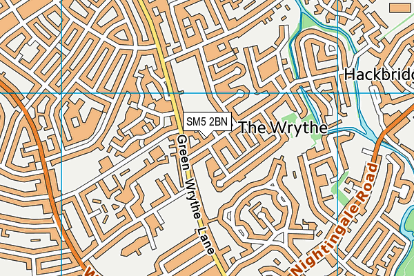 SM5 2BN map - OS VectorMap District (Ordnance Survey)