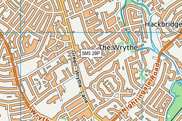 SM5 2BP map - OS VectorMap District (Ordnance Survey)