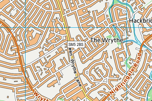 SM5 2BS map - OS VectorMap District (Ordnance Survey)