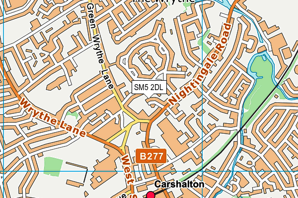 SM5 2DL map - OS VectorMap District (Ordnance Survey)